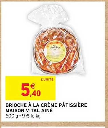 brioche  à la  crème  pâtissière  maison  vital  ainé