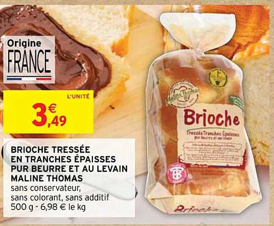 brioche tressée en tranches épaisses pur beurre et au levain maline thomas