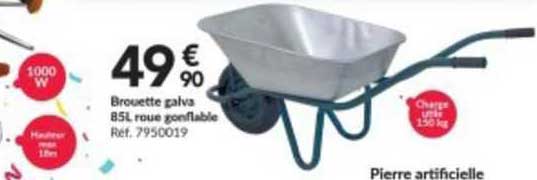 brouette galva 85l roue gonflable