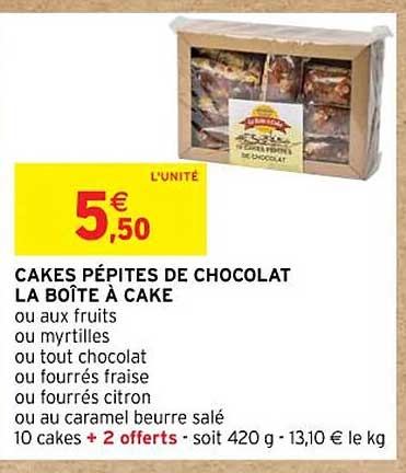 Cakes Pépites De Chocolat La Boîte à Cake