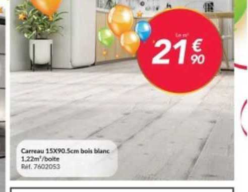 carreau 15x90.5cm bois blanc