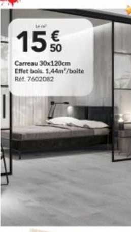 carreau 30x120cm effet bois 1.44m2/boite