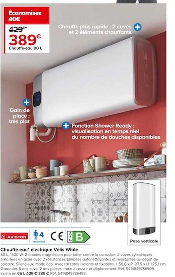 chauffe-eau électrique velis white
