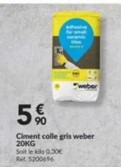 ciment colle gris weber 20kg
