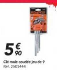 clé male coudée jeu de 9