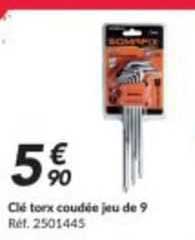 clé torx coudée jeu de 9