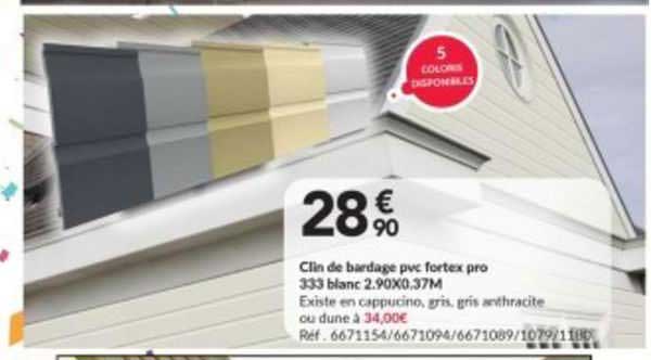 Clin De Bardage Pvc Fortex Pro 333 Blanc