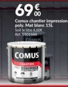 comus chantier impression poly. mat blanc 15l