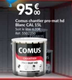 comus chantier pro-mat hd blanc cal 15l