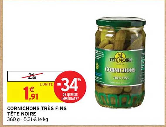 cornichons très fins tête noire