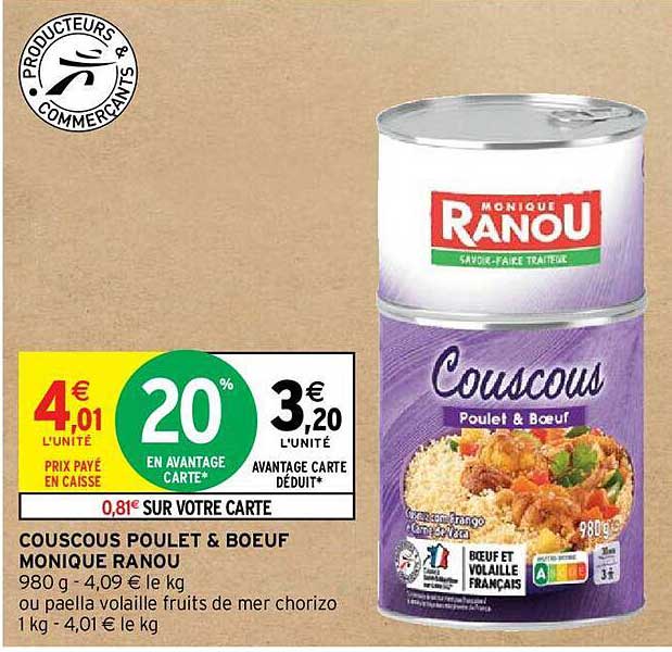 couscous poulet  & bœuf monique ranou