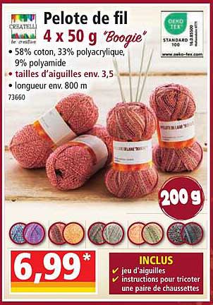 createll pelote de fil 4 x 50 g "boogie"