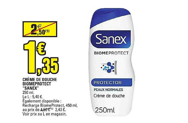 crème de douche biomeprotect "sanex"