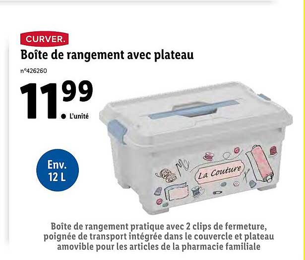 Curver Boîte De Rangement Avec Plateau