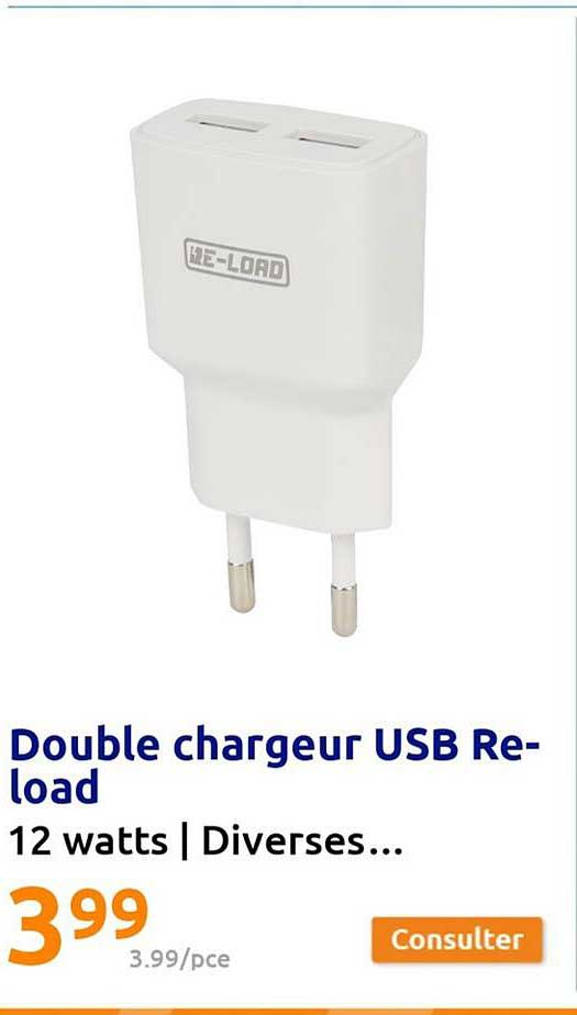 double chargeur usb reload