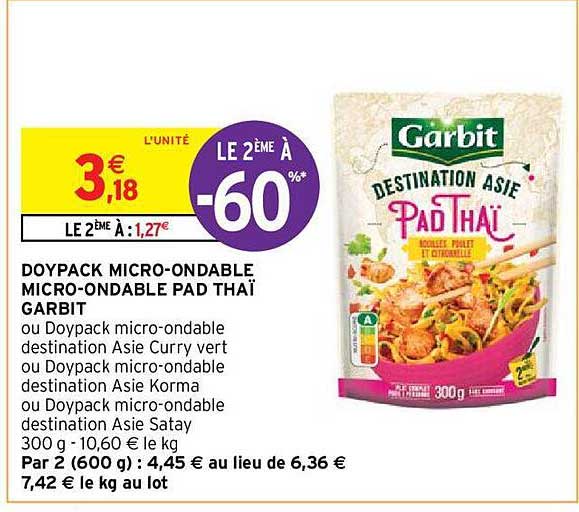 doypack micro-ondable micro-ondable pad thaï garbit