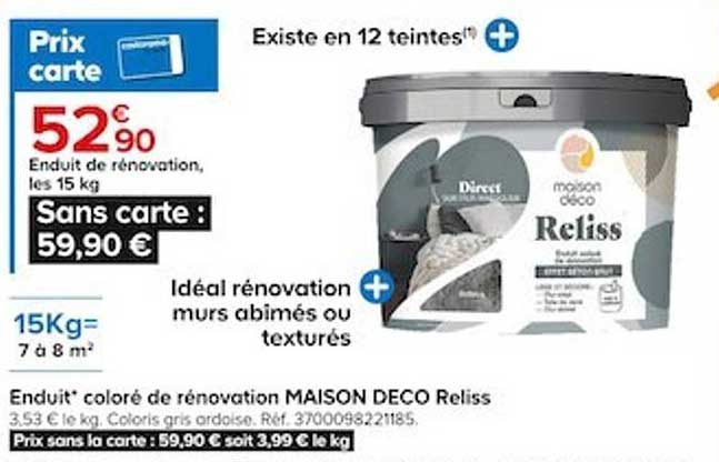 enduit coloré de rénovation maison déco reliss