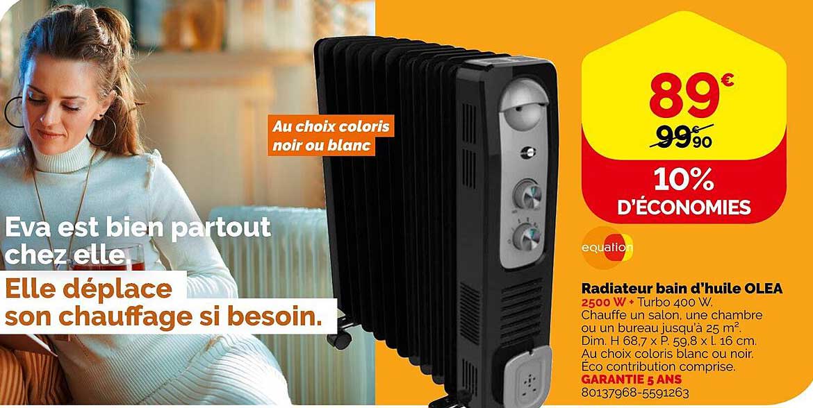 equation radiateur bain d'huile olea