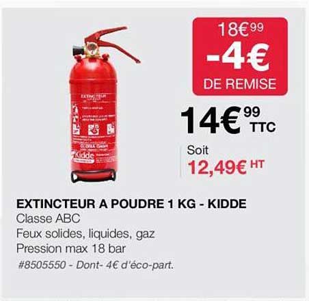 extincteur a poudre 1 kg - kidde