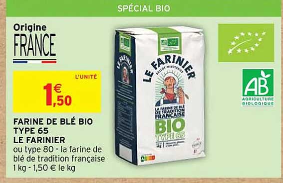 farine de blé bio type 65 le farinier