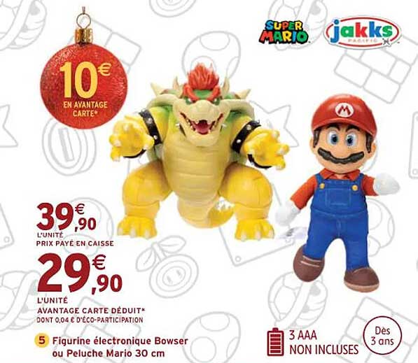 figurine électronique bowser ou peluche mario 30 cm