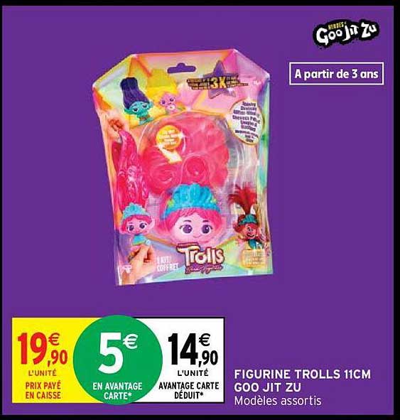 figurine trolls 11cm goo jit zu