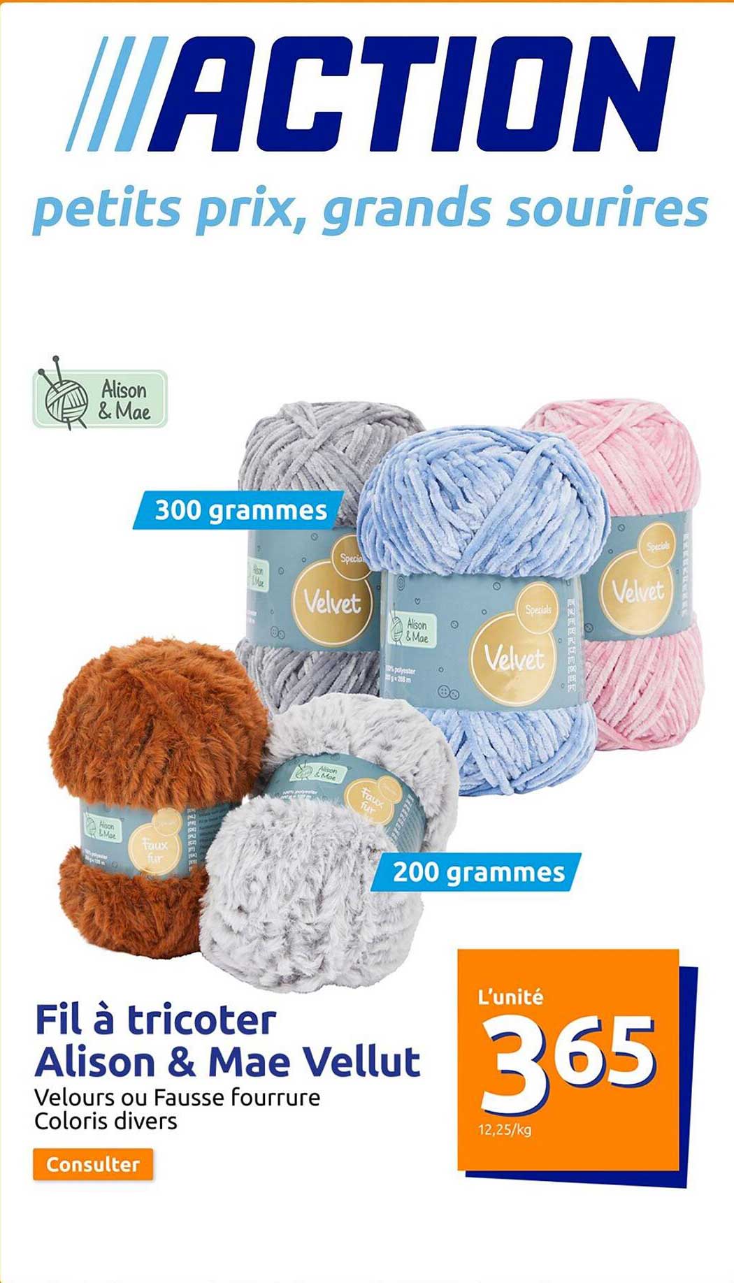 fil à tricoter alison & mae vellut