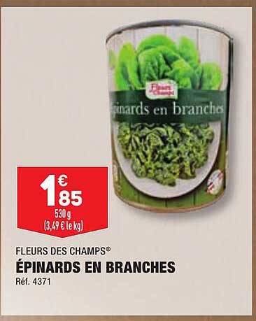 flerus des champs épinards en branches