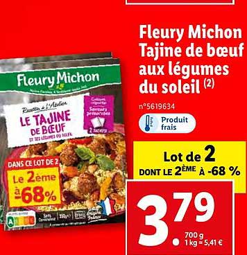 fleury michon tajine de bœuf aux légumes du soleil