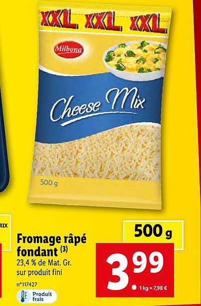 Fromage Râpé Fondant