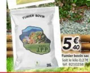 fumier bovin sac