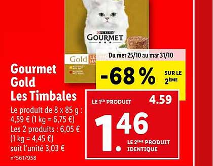 gourmet gold les timbales