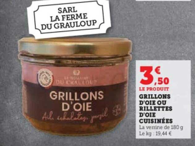 grillons d'oie ou rillettes d'oie cuisinées