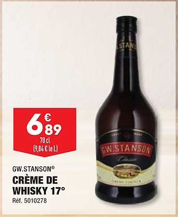 gw stanson crème de whisky 17°