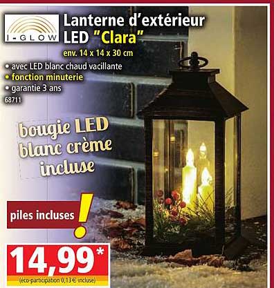 i-glow lanterne d'extérieur led "clara"
