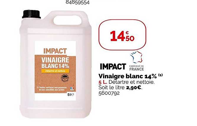 impact vinaigre blanc 14%