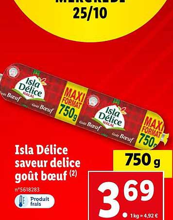 Isla Délice Saveur Delice Goût Bœuf