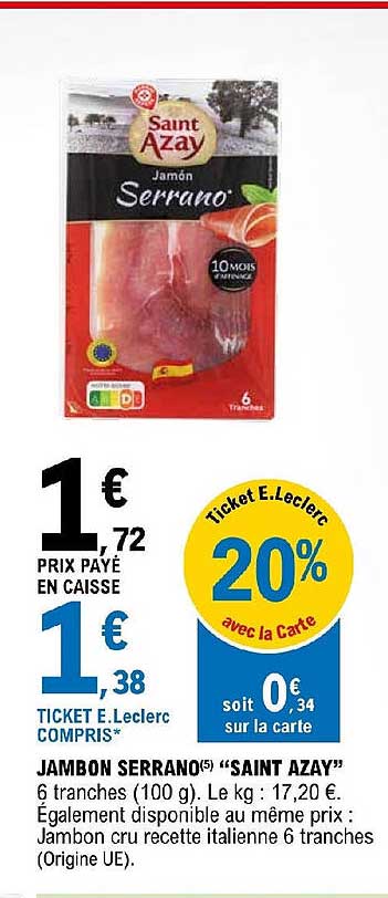 jambon serrano "saint azay"