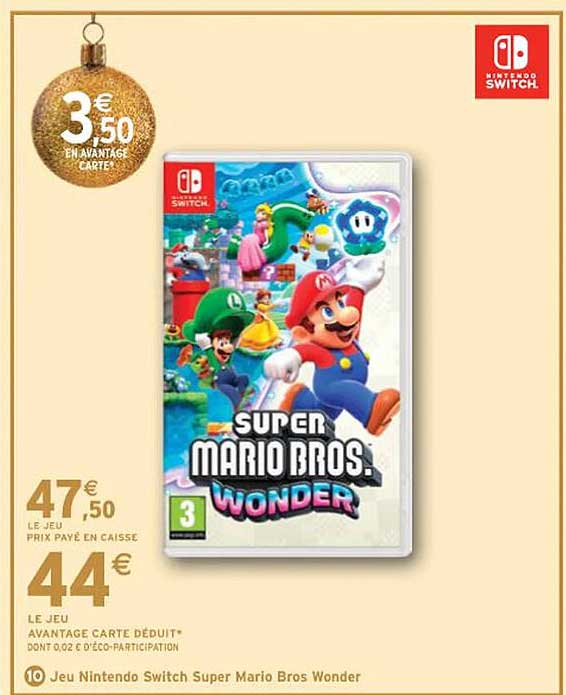 jeu nintendo switch super mario bros wonder