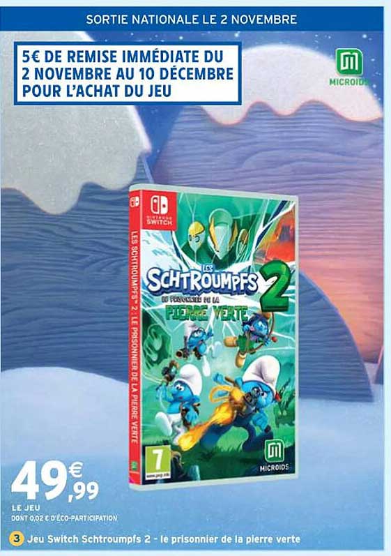 jeu switch schtroumpfs  2 - le prisonnier de la pierre verte