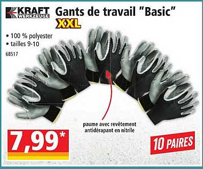 Kraft Gants De Travail "basic" XXL
