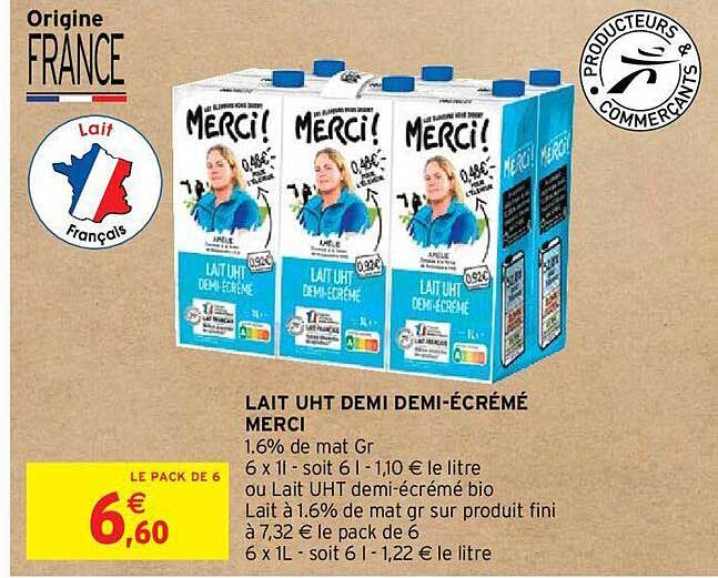 lait uht demi demi-écrémé merci