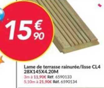 lame de terrasse rainurée/lisse cl4