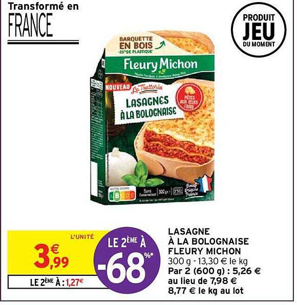 lasagne à la bolognaise fleury michon