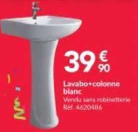 Lavabo + Colonne Blanc