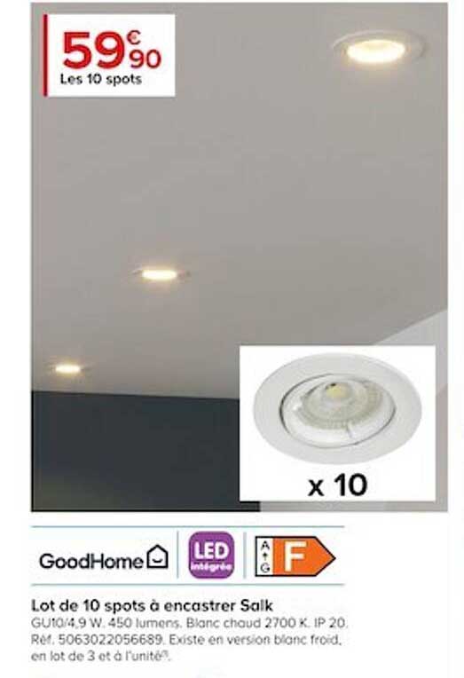 Lot De 10 Spots à Encastrer Salk Goodhome