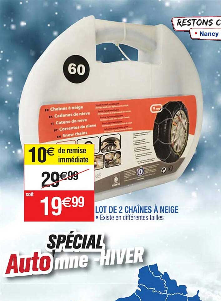 lot de 2 chaînes à neige