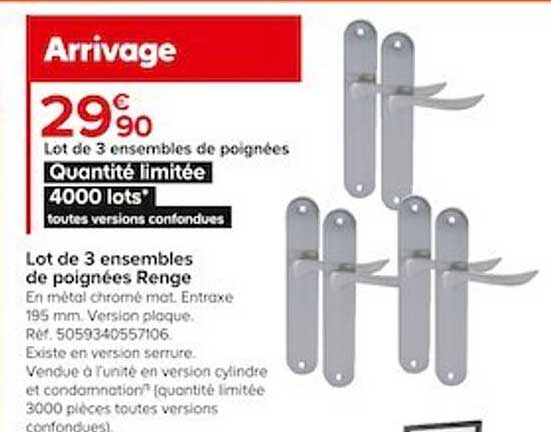 Lot De 3 Ensembles De Poignées Renge