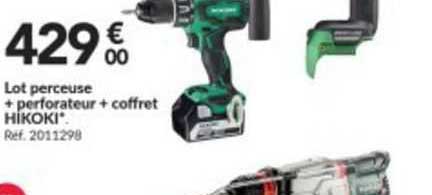 Lot Perceuse + Perforateur + Coffret Hikoki