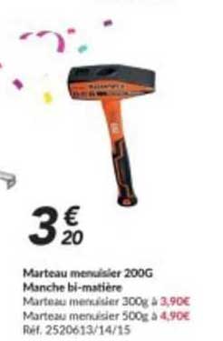 Marteau Menuisier 200g Manche Bi-matière